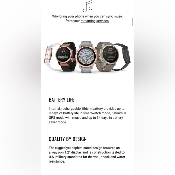 Garmin 6S Pro Rose Gold / White (Used) - Picture 8 of 10